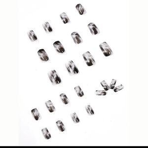 24pcs Marble Texture Fake Nails.